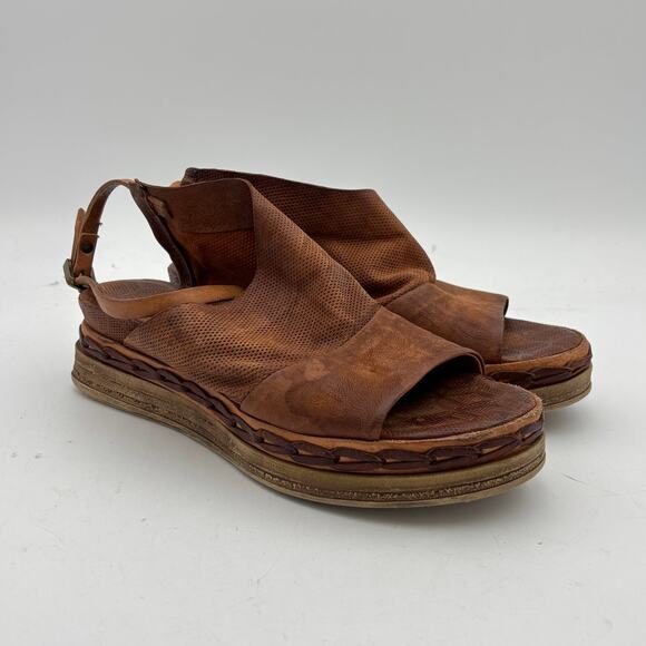 A.S.98 Shoes - A.S.98 Lira Leather Platform Desert Sandals Women's 40 (9-9.5) Lagenlook